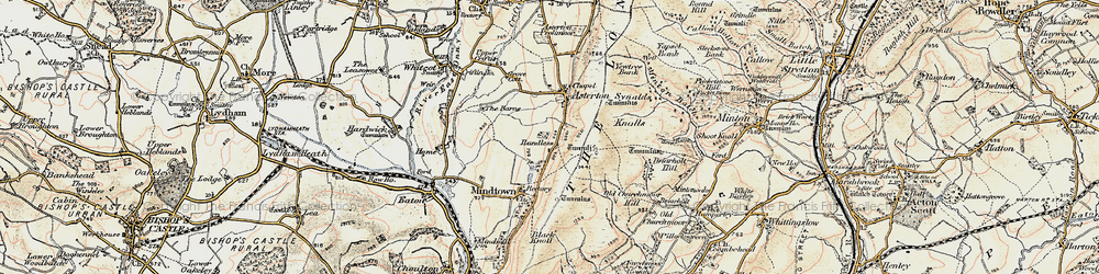 Old map of Handless in 1902-1903