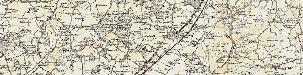 Old map of Handley Green in 1898