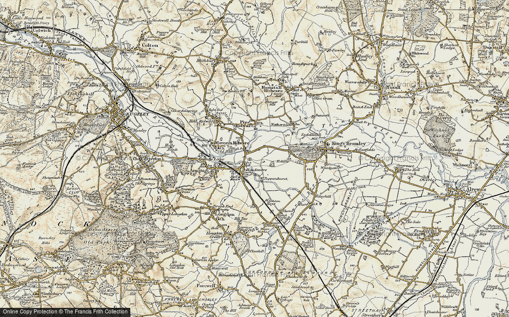 Old Map of Handsacre, 1902 in 1902