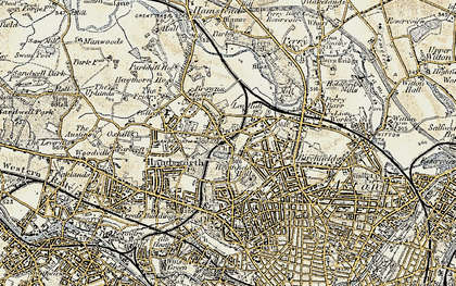 Old map of Handsworth Wood in 1902