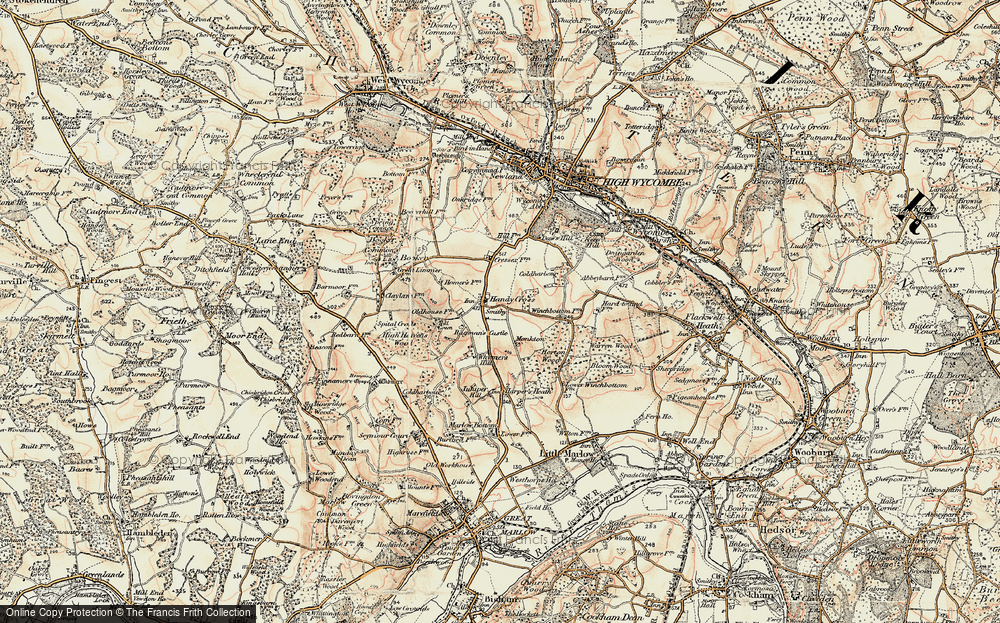 Old Map of Handy Cross, 1897-1898 in 1897-1898