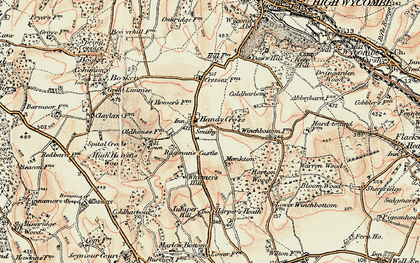 Old map of Handy Cross in 1897-1898