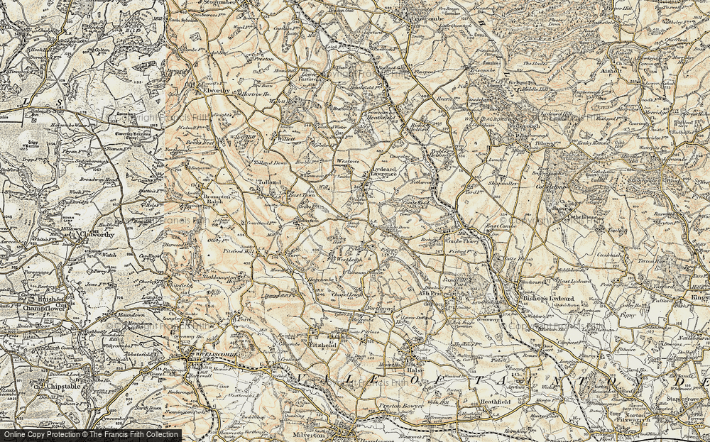 Old Map of Historic Map covering White Hill in 1898-1900