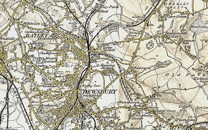Old map of Hanging Heaton in 1903
