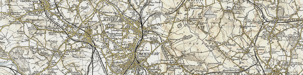 Old map of Hanging Heaton in 1903