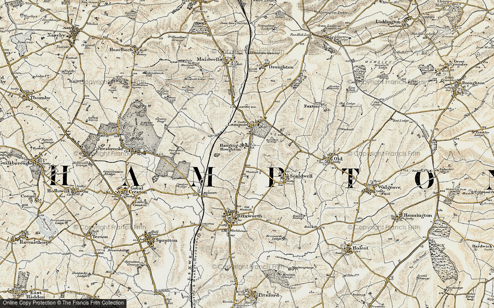 Old Map of Hanging Houghton, 1901 in 1901