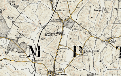 Old map of Hanging Houghton in 1901