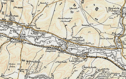 Old map of Hanging Langford in 1897-1899