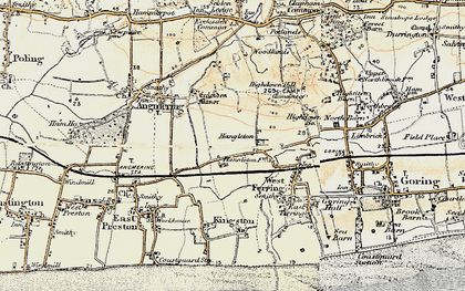 Old map of Highdown Hill in 1897-1899