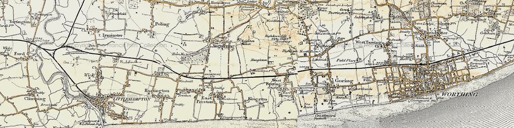 Old map of Highdown Hill in 1897-1899