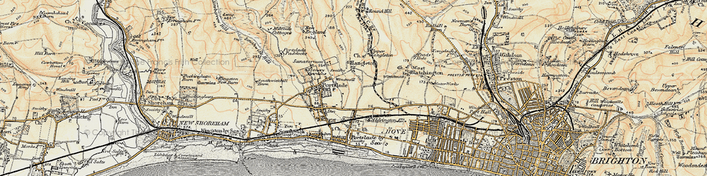 Old map of Hangleton in 1898