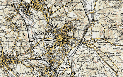 Old map of Hanley in 1902