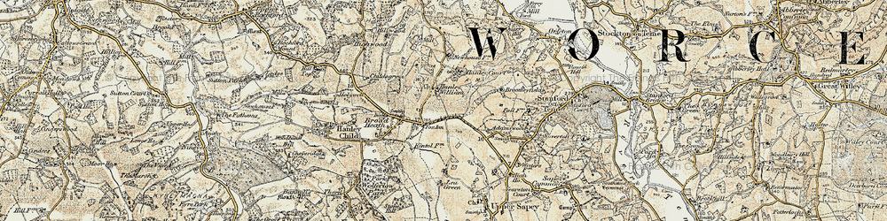 Old map of Hanley William in 1899-1902