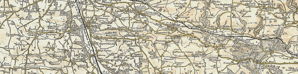 Old map of Hannaford in 1900