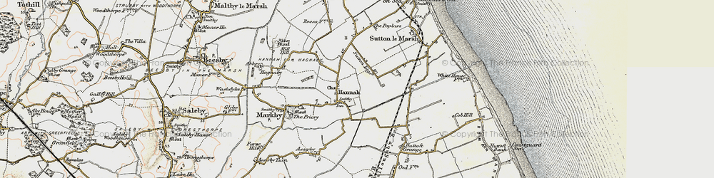 Old map of Hannah in 1902-1903