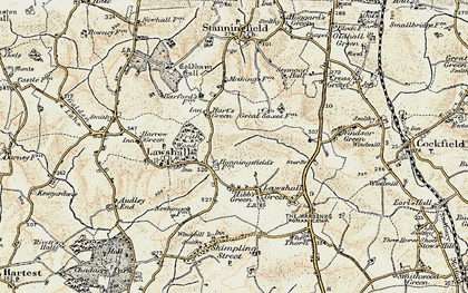 Old map of Hanningfields Green in 1899-1901