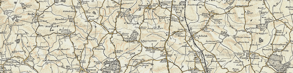 Old map of Hanningfields Green in 1899-1901