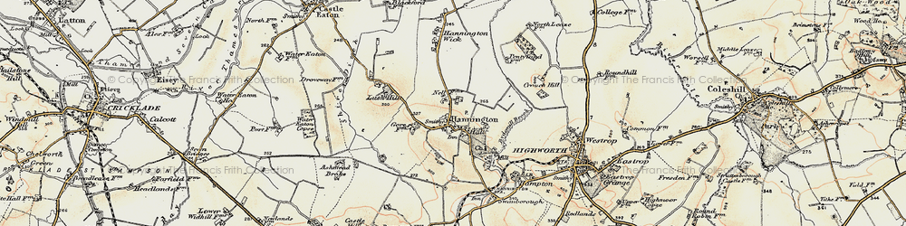 Old map of Hannington in 1898-1899