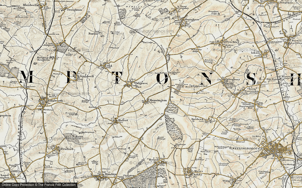Old Map of Historic Map covering Badsaddle Wood in 1901