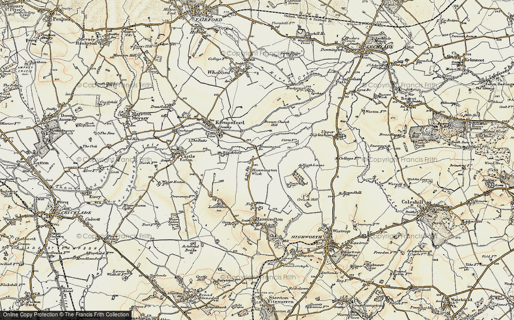Old Map of Historic Map covering Brazen Church Hill in 1898-1899