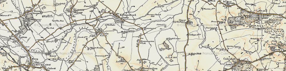 Old map of Brazen Church Hill in 1898-1899