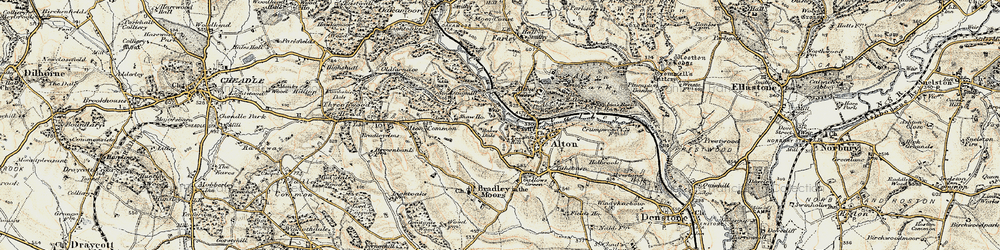 Old map of Hansley Cross in 1902