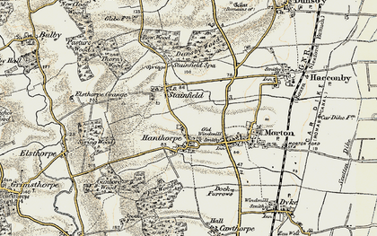 Old map of Hanthorpe in 1901-1903
