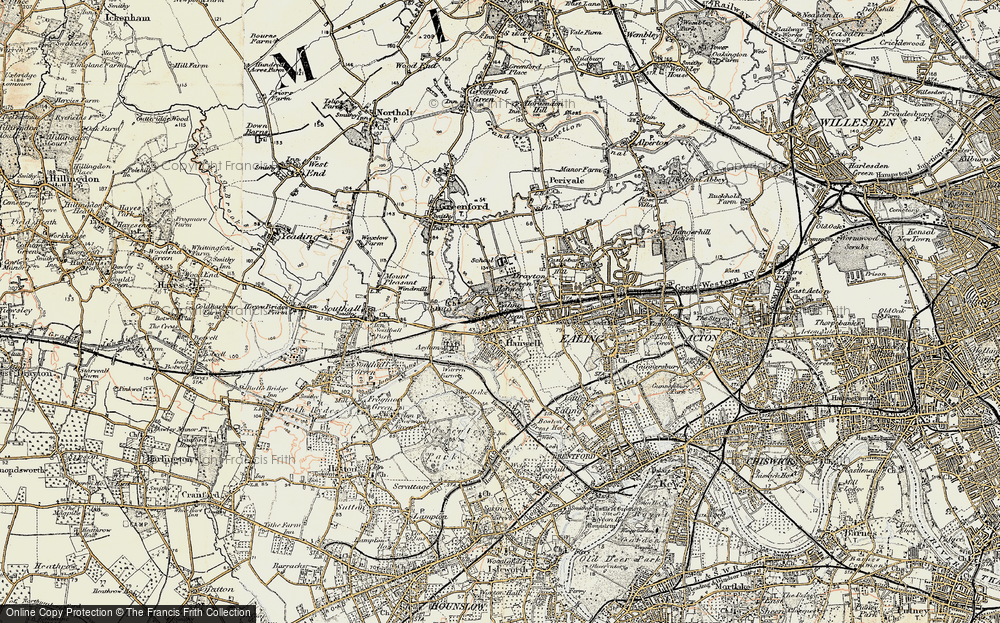 Old Map of Hanwell, 1897-1909 in 1897-1909