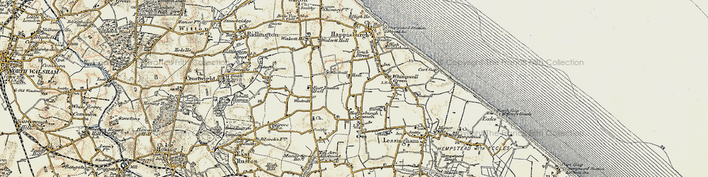 Old map of Happisburgh Common in 1901-1902