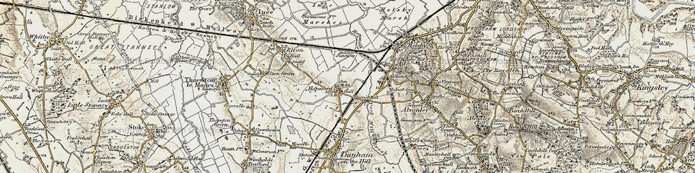 Old map of Hapsford in 1902-1903