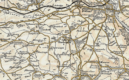 Old map of Harberton in 1899