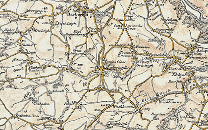 Old map of Harbertonford in 1899