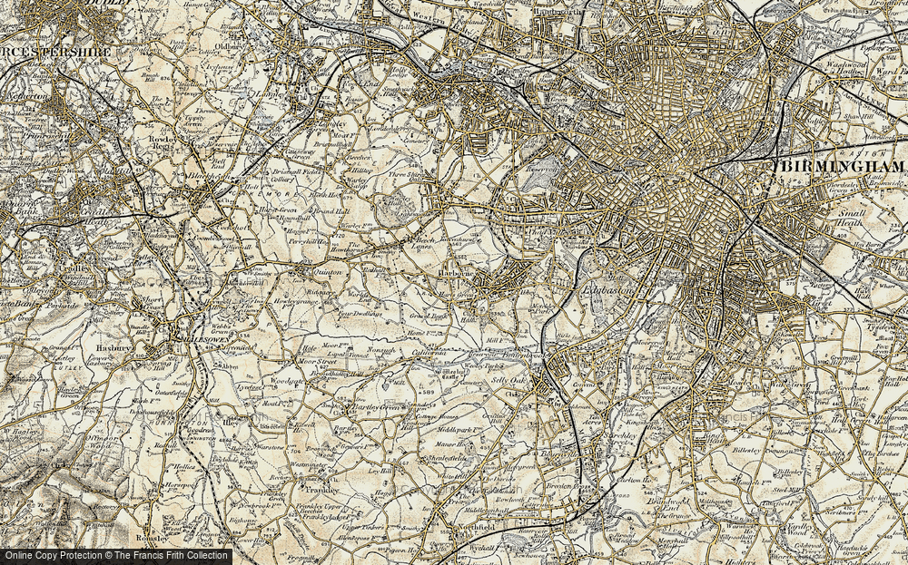Old Map of Harborne, 1901-1902 in 1901-1902