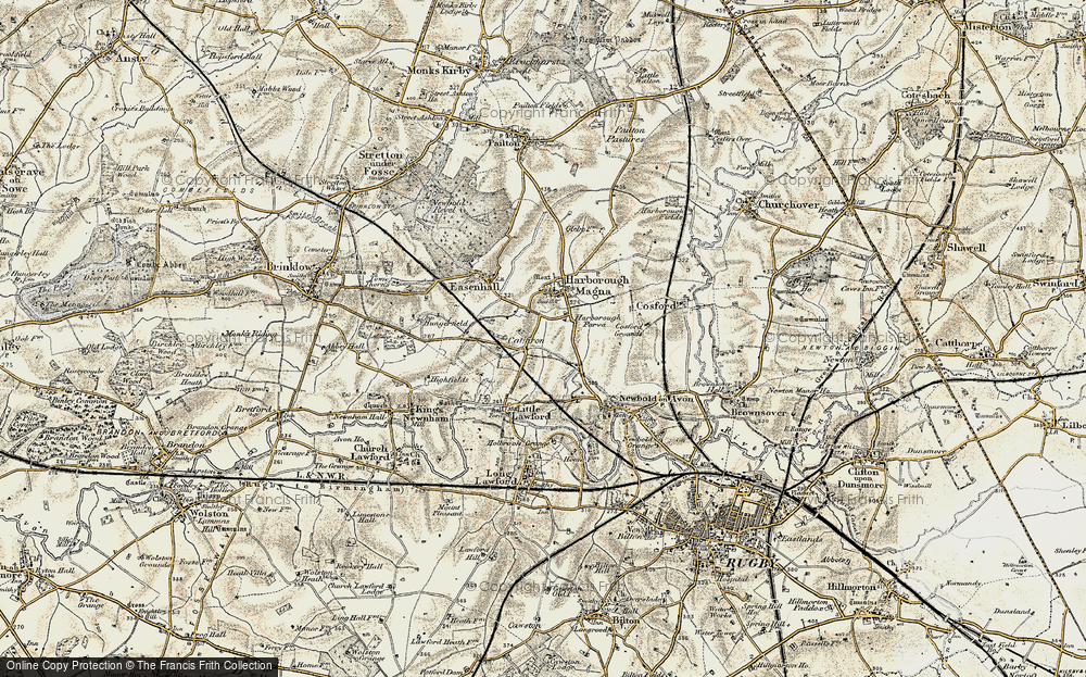 Old Map of Harborough Parva, 1901-1902 in 1901-1902