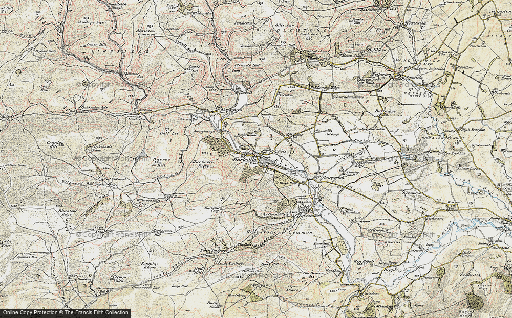 Old Map of Harbottle, 1901-1903 in 1901-1903