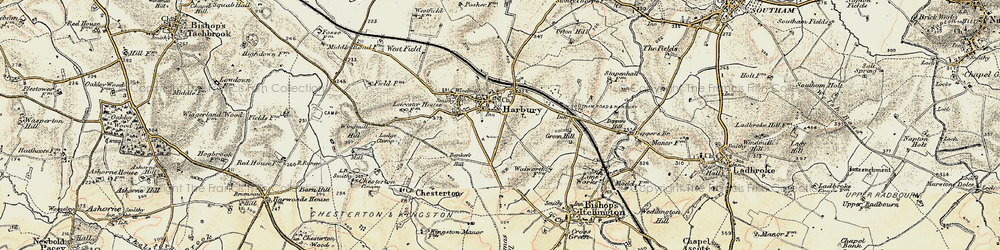 Old map of Bishops Bowl Lakes in 1898-1902