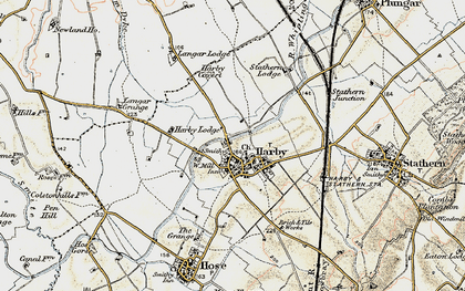 Old map of Harby in 1902-1903