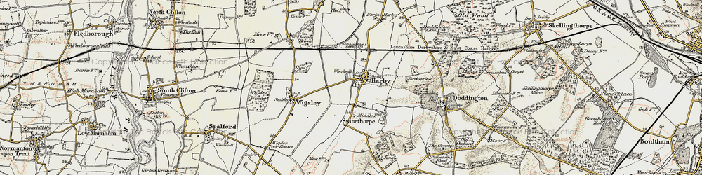 Old map of Harby in 1902-1903