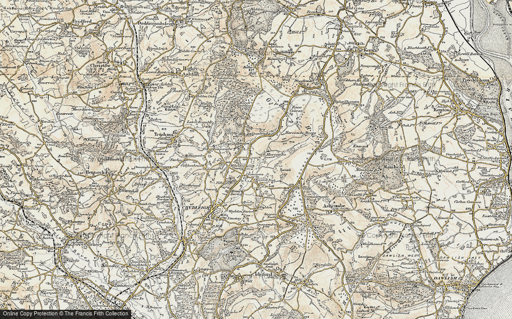 Old Map of Harcombe, 1899-1900 in 1899-1900