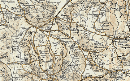 Old map of Harcombe Bottom in 1898-1899