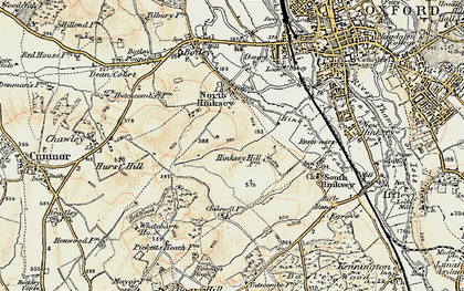 Old map of Harcourt Hill in 1897-1899