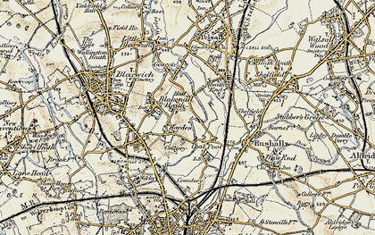 Old map of Harden in 1902