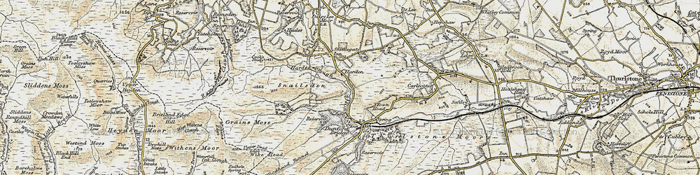 Old map of Harden in 1903
