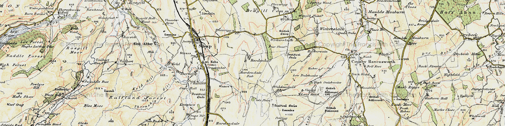 Old map of Shap Summit in 1901-1904