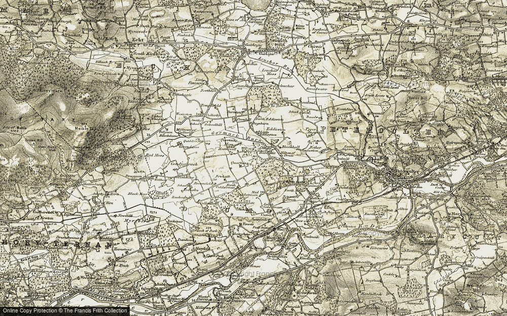 Historic Ordnance Survey Map Of Hardgate, 1908-1909