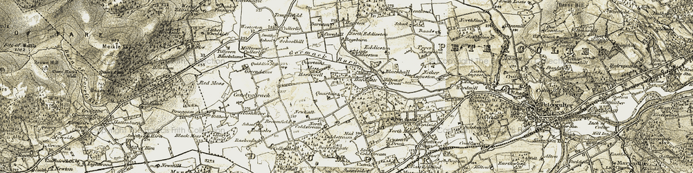 Old map of Hardgate in 1908-1909