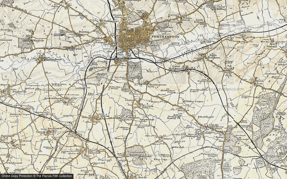 Old Map of Historic Map covering Brackmills in 1898-1901