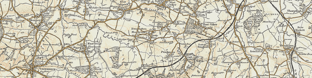 Old map of Hardington Mandeville in 1899