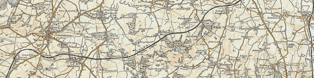 Old map of Hardington Marsh in 1899
