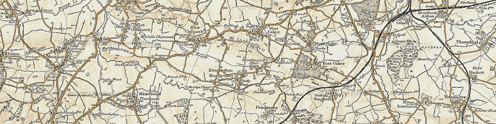 Old map of Hardington Moor in 1899